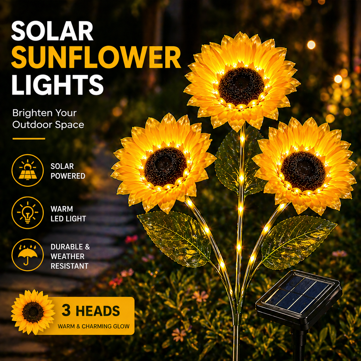 GlowBloom™ Solar Sunflower Lights
