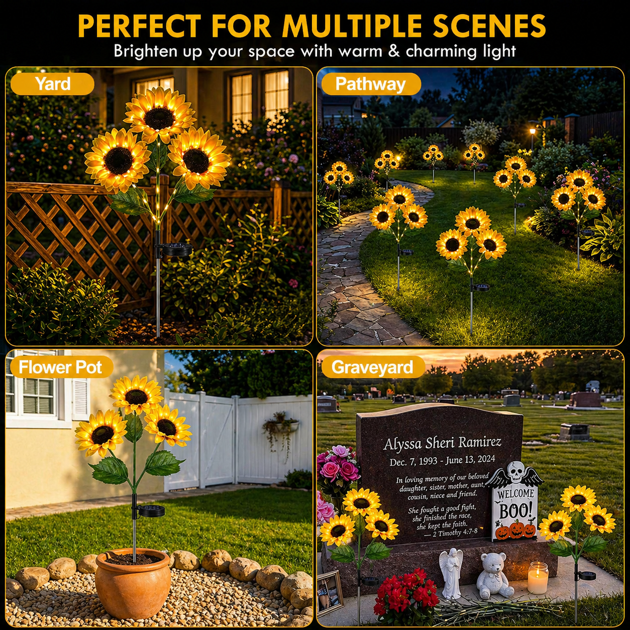 GlowBloom™ Solar Sunflower Lights